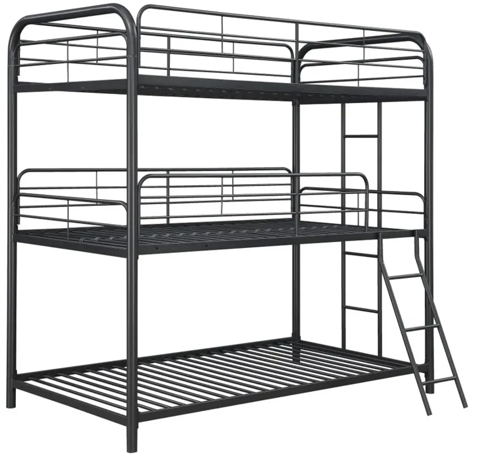 Garner Triple Twin Bunk Bed with Ladder Gunmetal