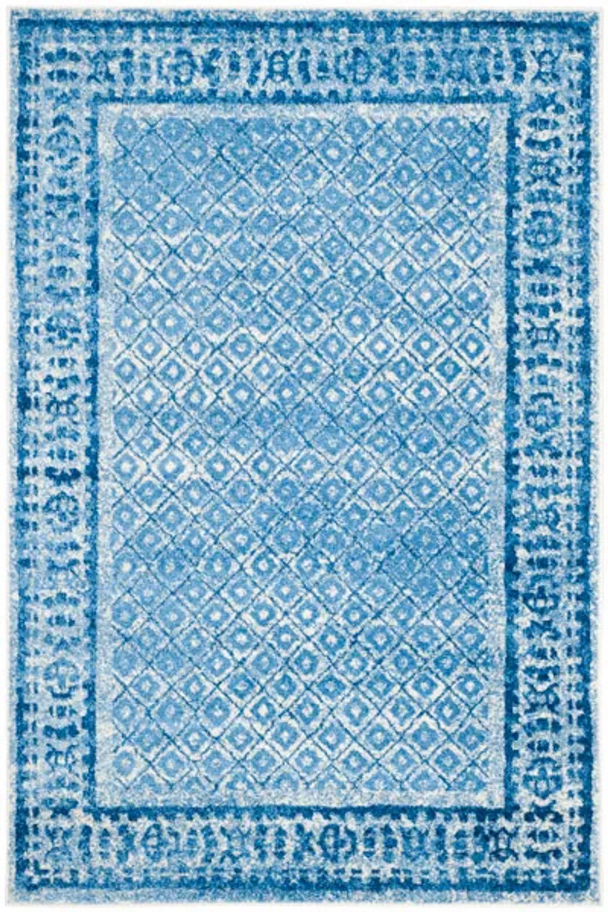 Adirondack Contemporary Silver / Blue 3' X 5' Powerloomed Rug