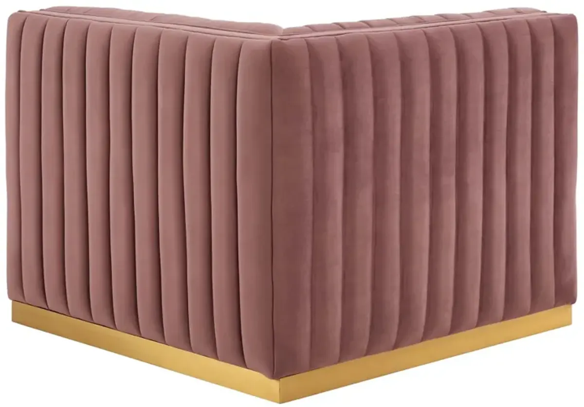 Conjure Channel Tufted Performance Velvet Left Corner Chair