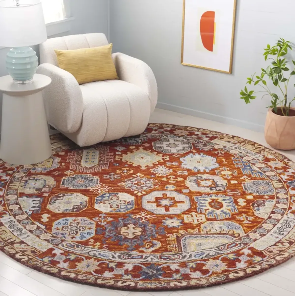 ASPEN 305 RUST  7' x 7' Round Round Rug