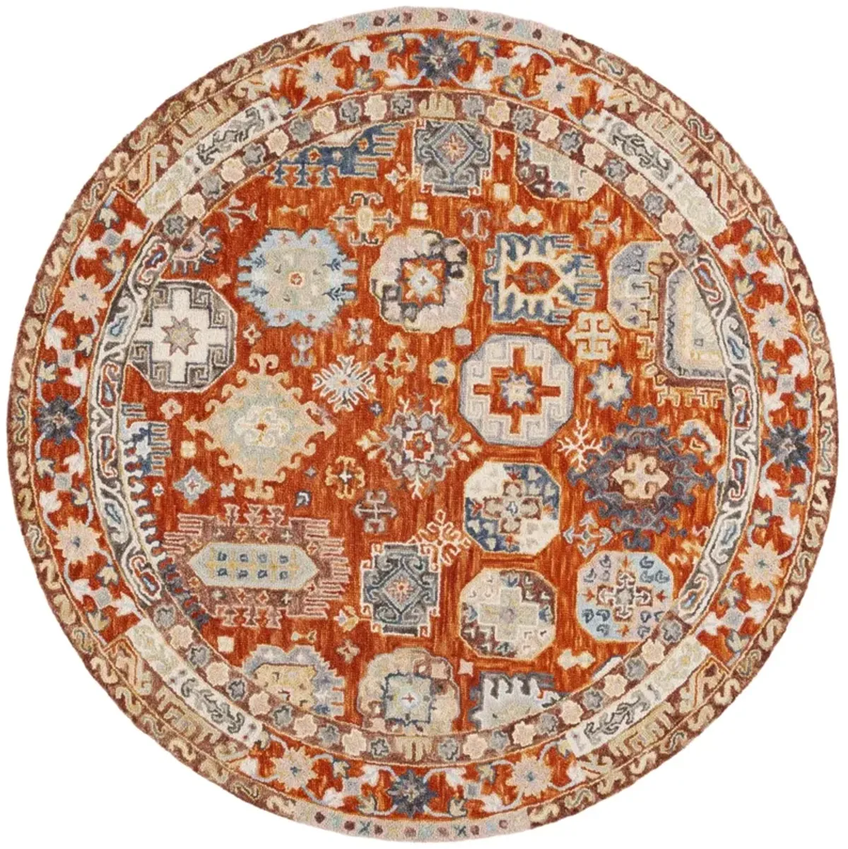 ASPEN 305 RUST  7' x 7' Round Round Rug