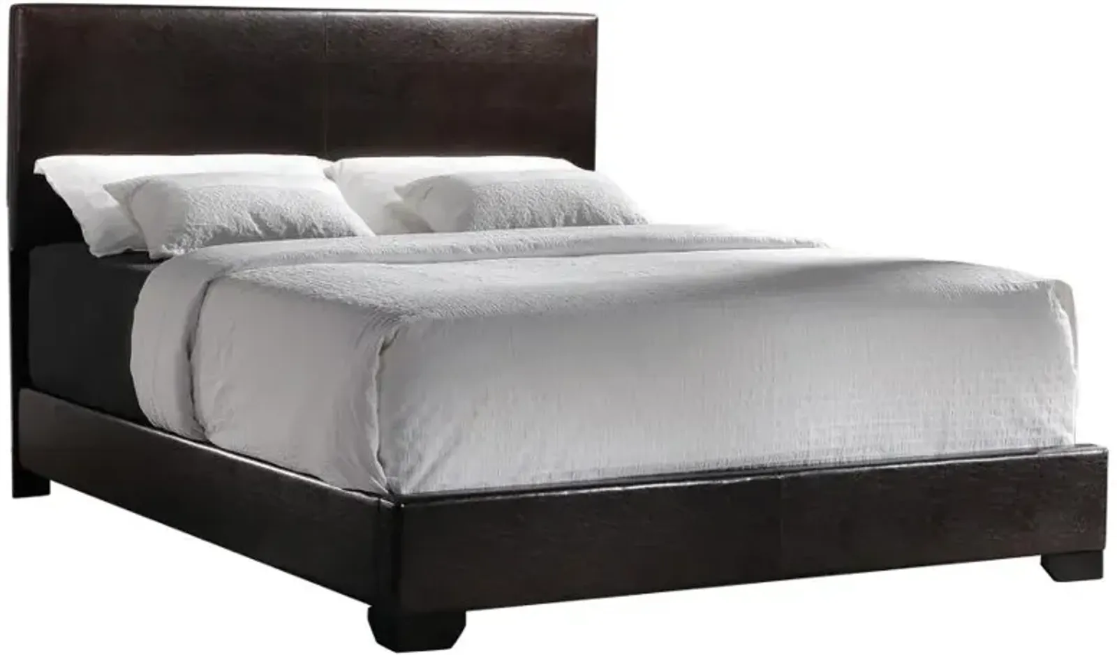 Conner California King Upholstered Panel Bed Dark Brown