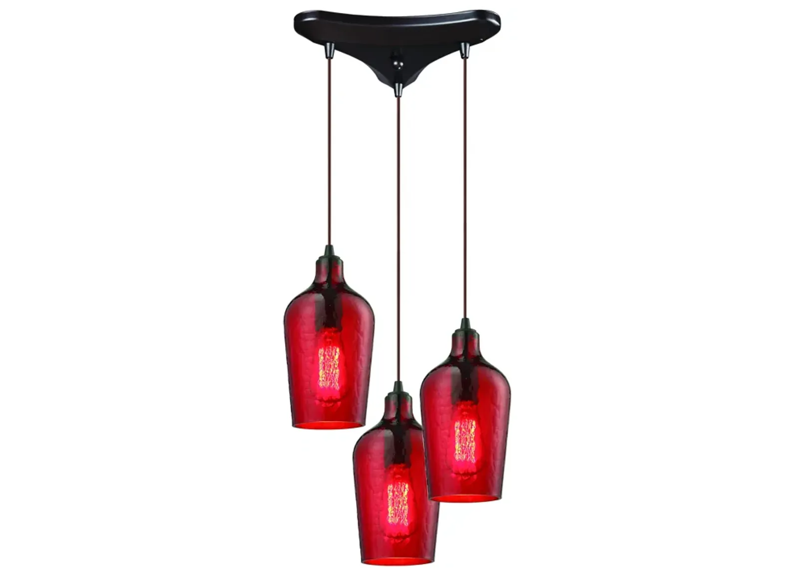 Hammered Glass Configurable Multi Pendant - Oil Rubbed Bronze