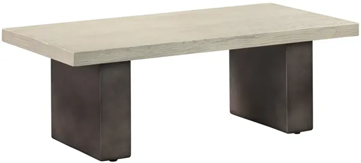 Abbey Concrete and Gray Oak Wood Dining Table