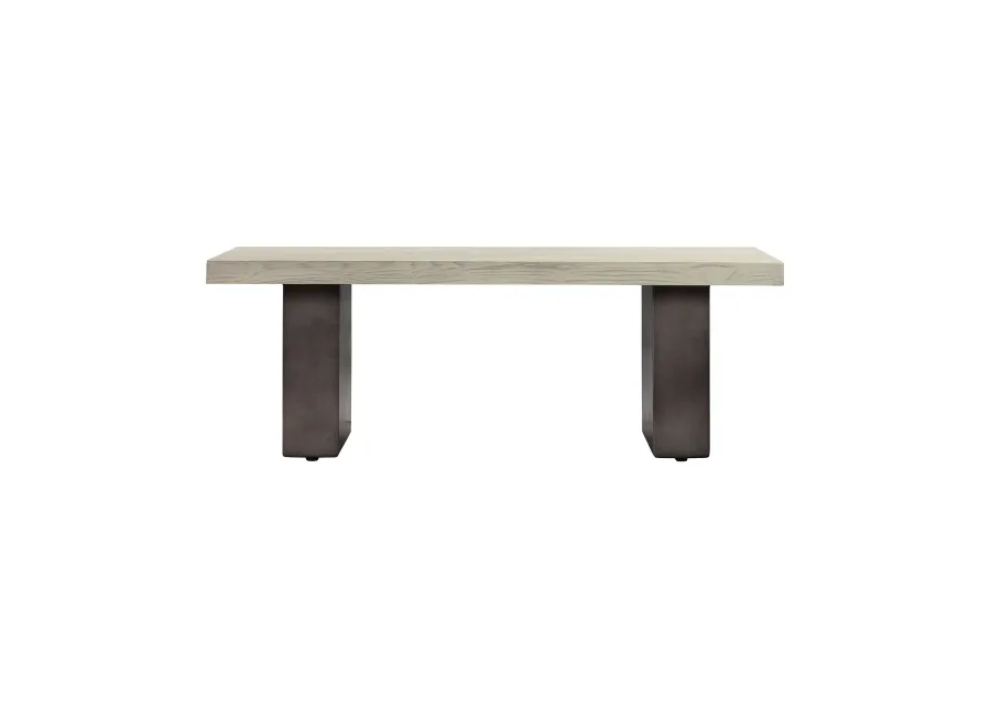 Abbey Concrete and Gray Oak Wood Dining Table