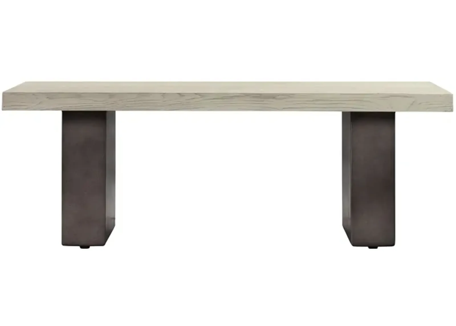 Abbey Concrete and Gray Oak Wood Dining Table