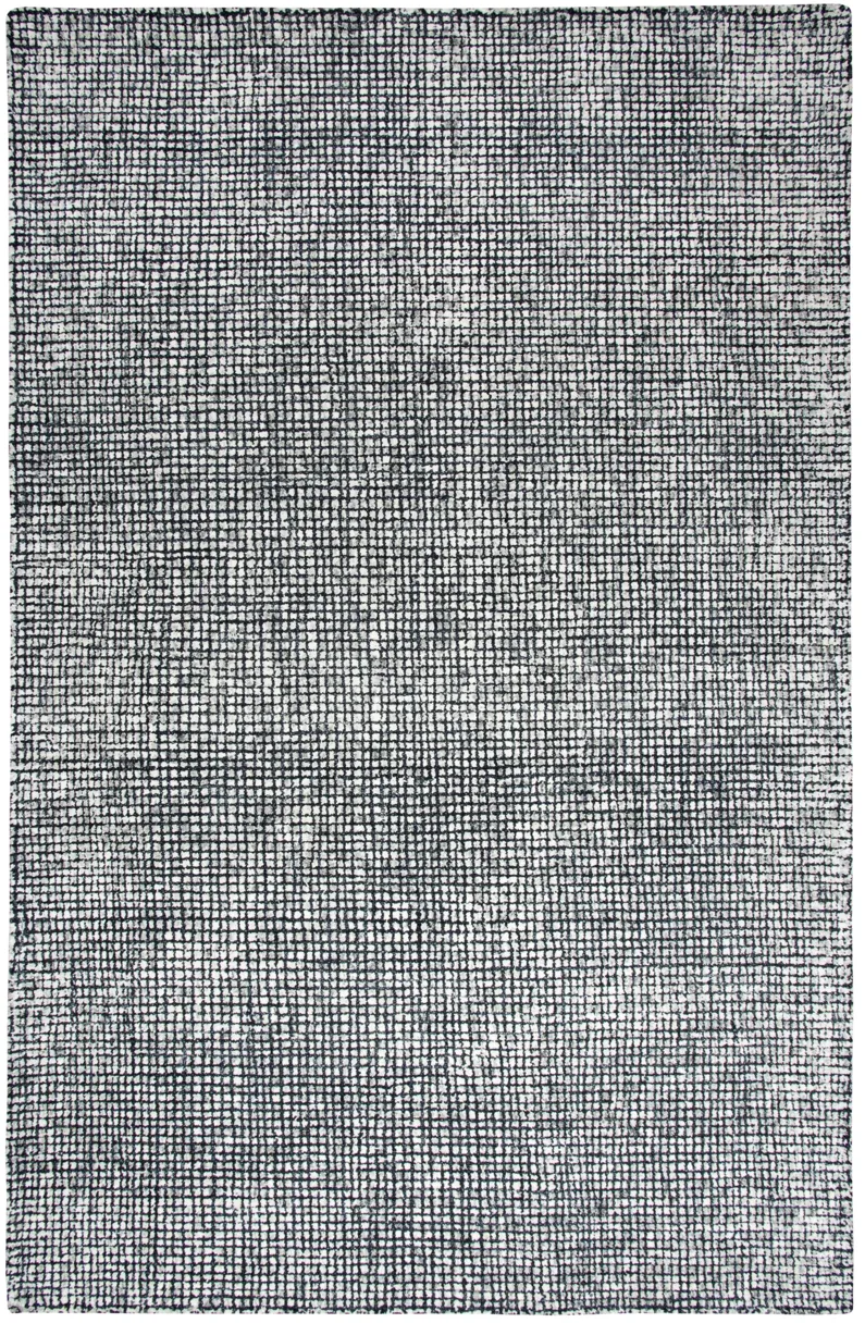 Talbot Black/White Tweed Wool 3' x 5' Rectangle Rug