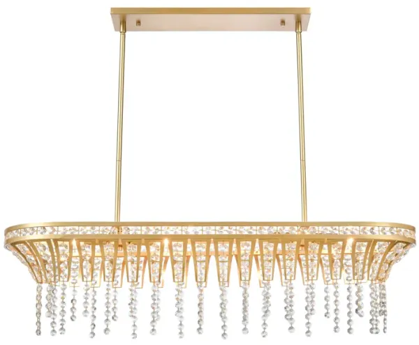 Fantania 36" Wide 4-Light Linear Chandelier - Champagne Gold