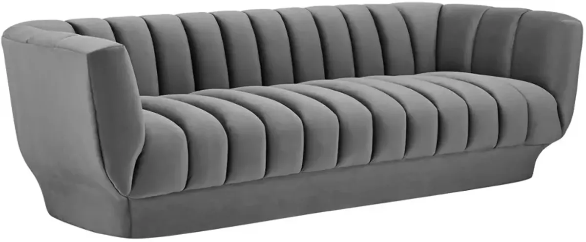 Entertain Vertical Channel Tufted Performance Velvet Sofa