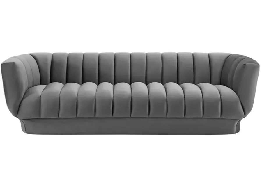 Entertain Vertical Channel Tufted Performance Velvet Sofa