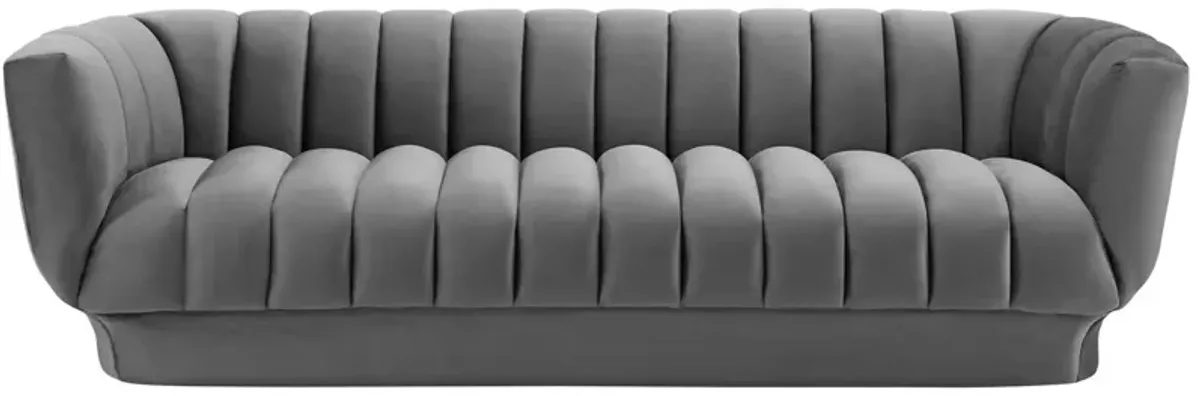 Entertain Vertical Channel Tufted Performance Velvet Sofa