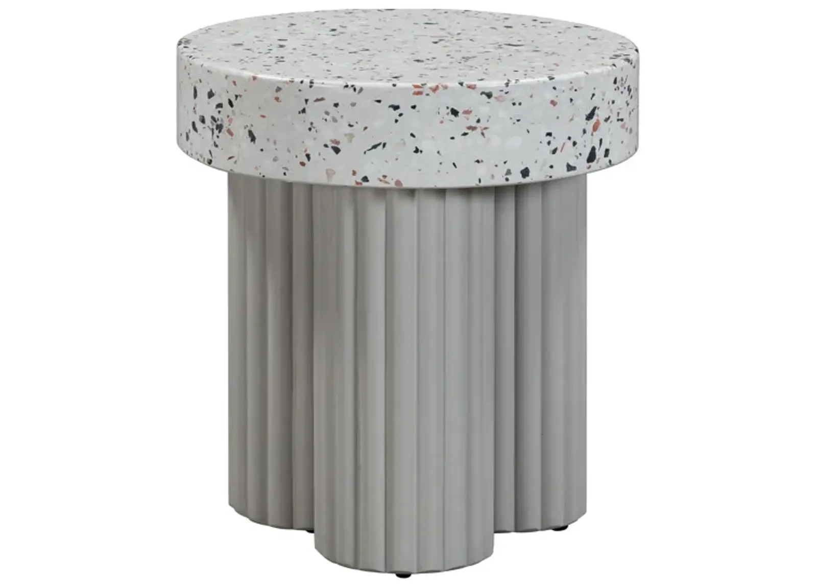 Clover Faux Terrazzo Indoor / Outdoor Round Side Table