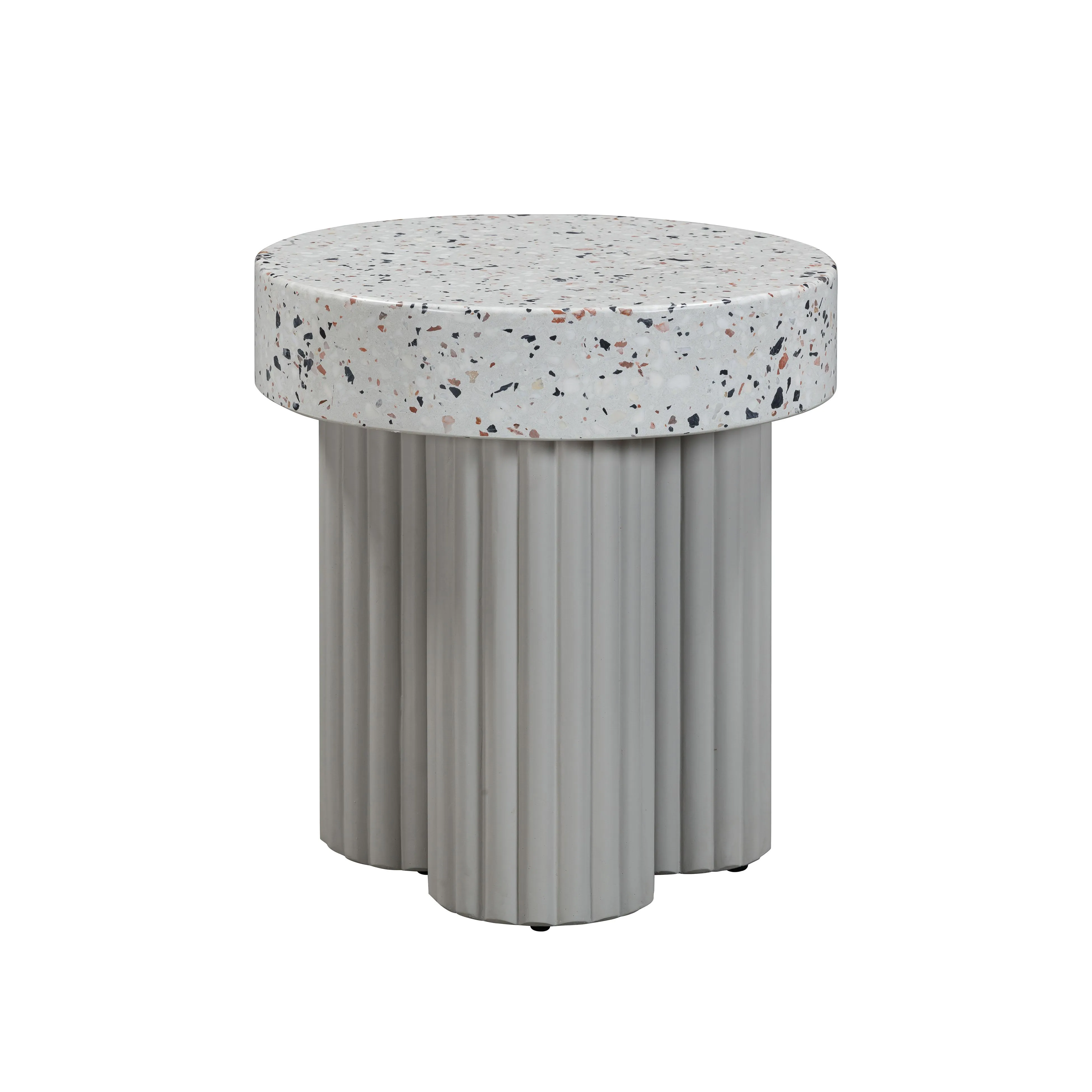 Clover Faux Terrazzo Indoor / Outdoor Round Side Table