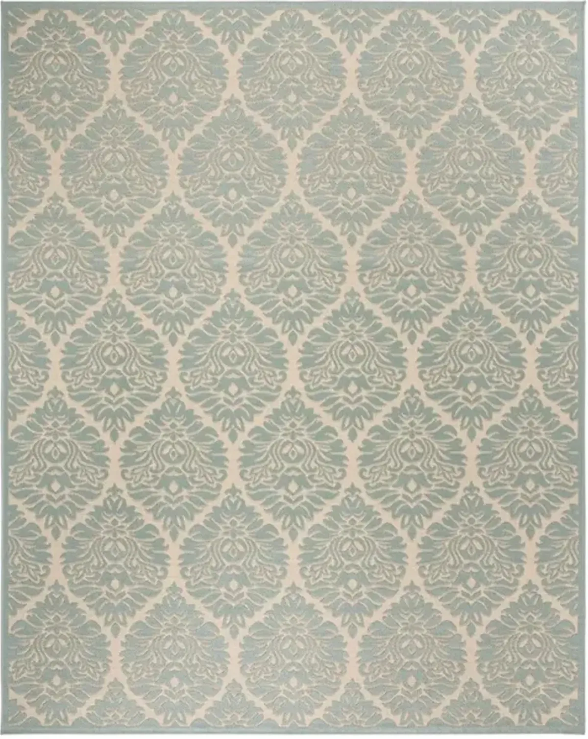 LINDEN 135 Collection LND135L-8 Cream / Aqua 8' X 10'