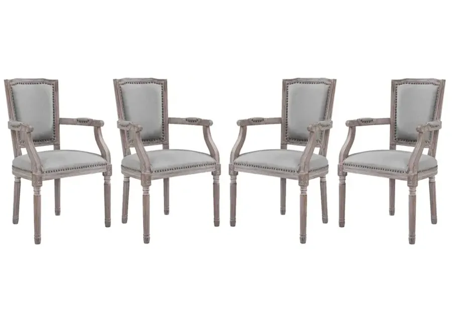 Penchant Dining Armchair Upholstered Fabric Set of 4