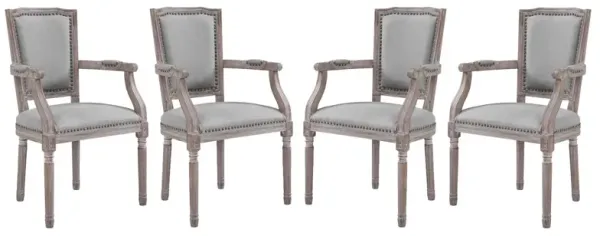 Penchant Dining Armchair Upholstered Fabric Set of 4