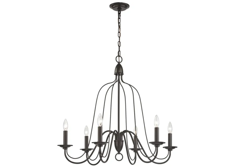 Monroe 30" Wide 6-Light Chandelier - Oil Rubbed Bronze