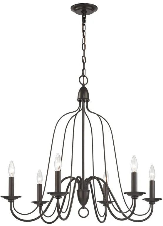 Monroe 30" Wide 6-Light Chandelier - Oil Rubbed Bronze