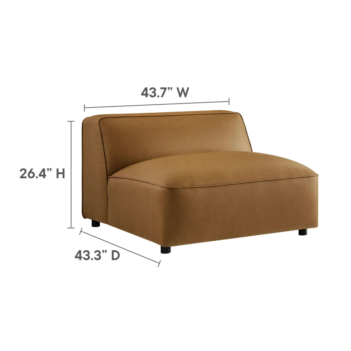 Auren 5-Piece Upholstered Armless L-Shaped Vegan Leather Modular Sofa by Modway