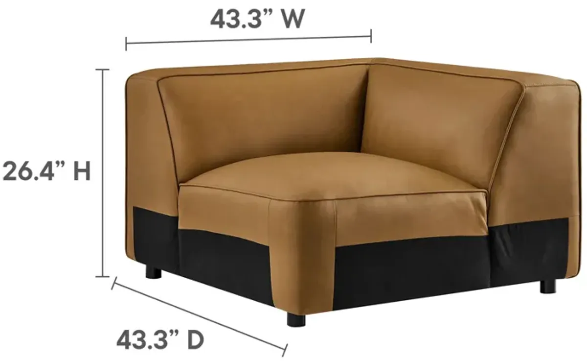 Auren 5-Piece Upholstered Armless L-Shaped Vegan Leather Modular Sofa by Modway