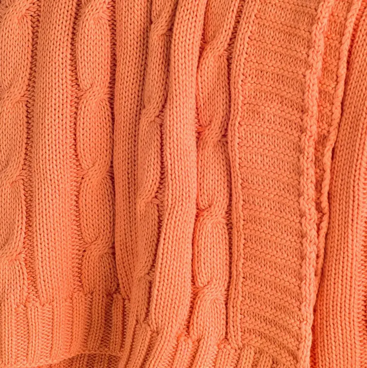 Cable Knit Orange Throw