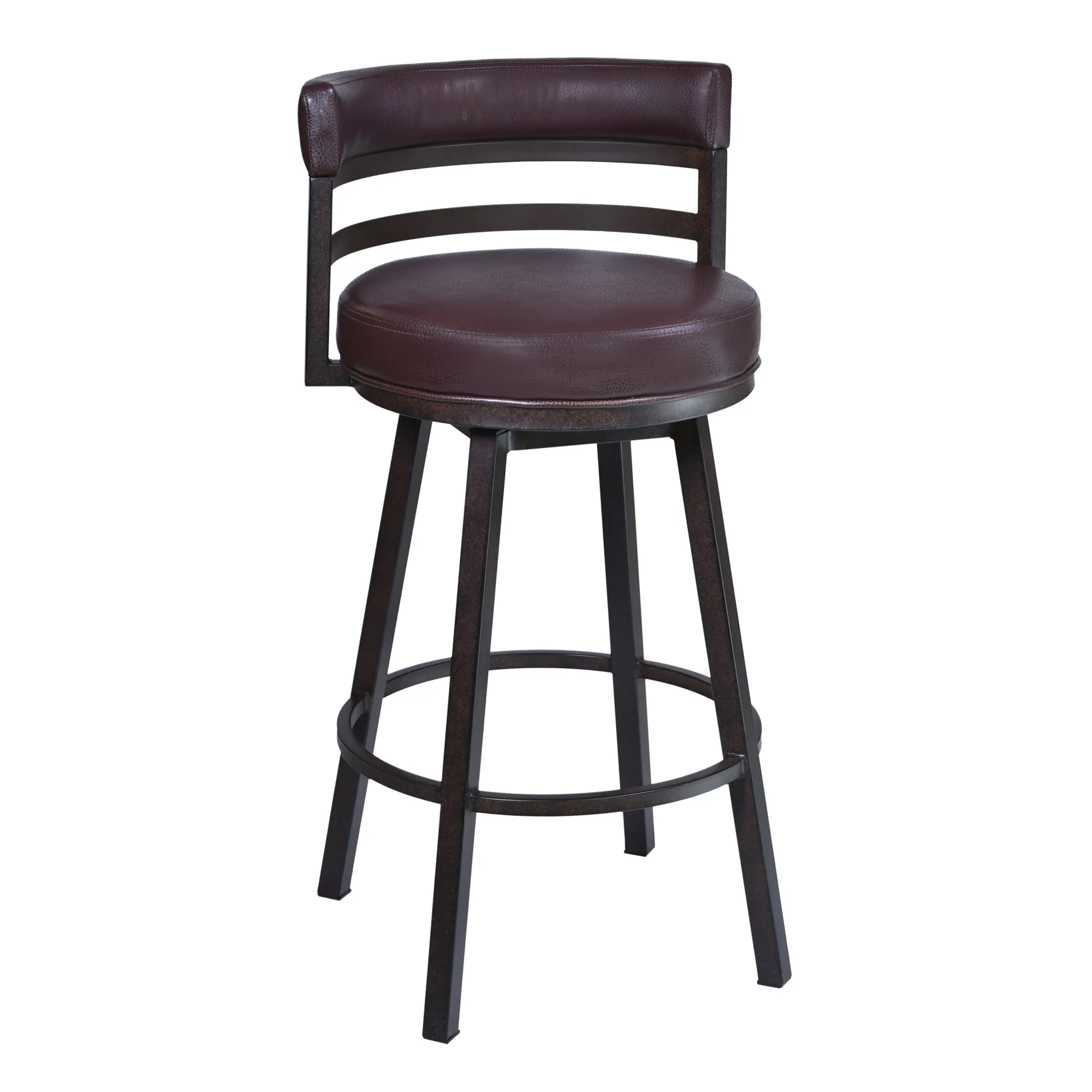 Titana 30" Barstool in Auburn Bay finish with Brown Pu upholstery