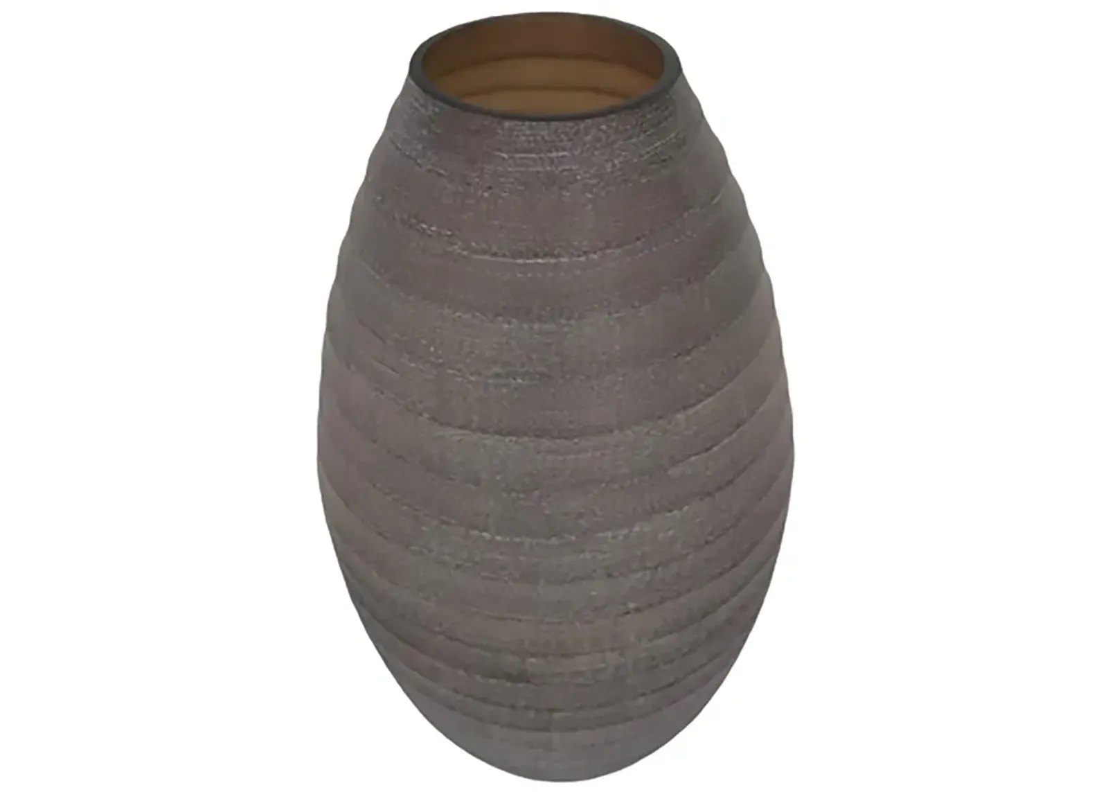 Glass, 16" Ridged Urn Vase, Champagne