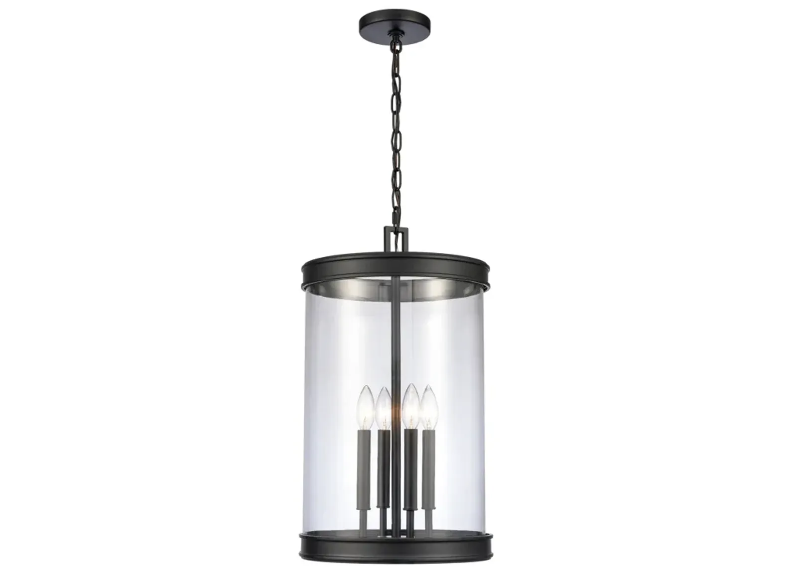 Mendoza 12.75" Wide 4-Light Pendant - Matte Black