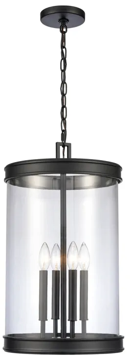 Mendoza 12.75" Wide 4-Light Pendant - Matte Black