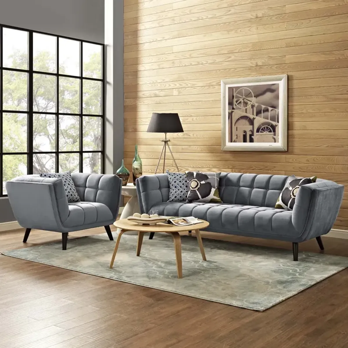 Bestow 2 Piece Performance Velvet Sofa and Armchair Set