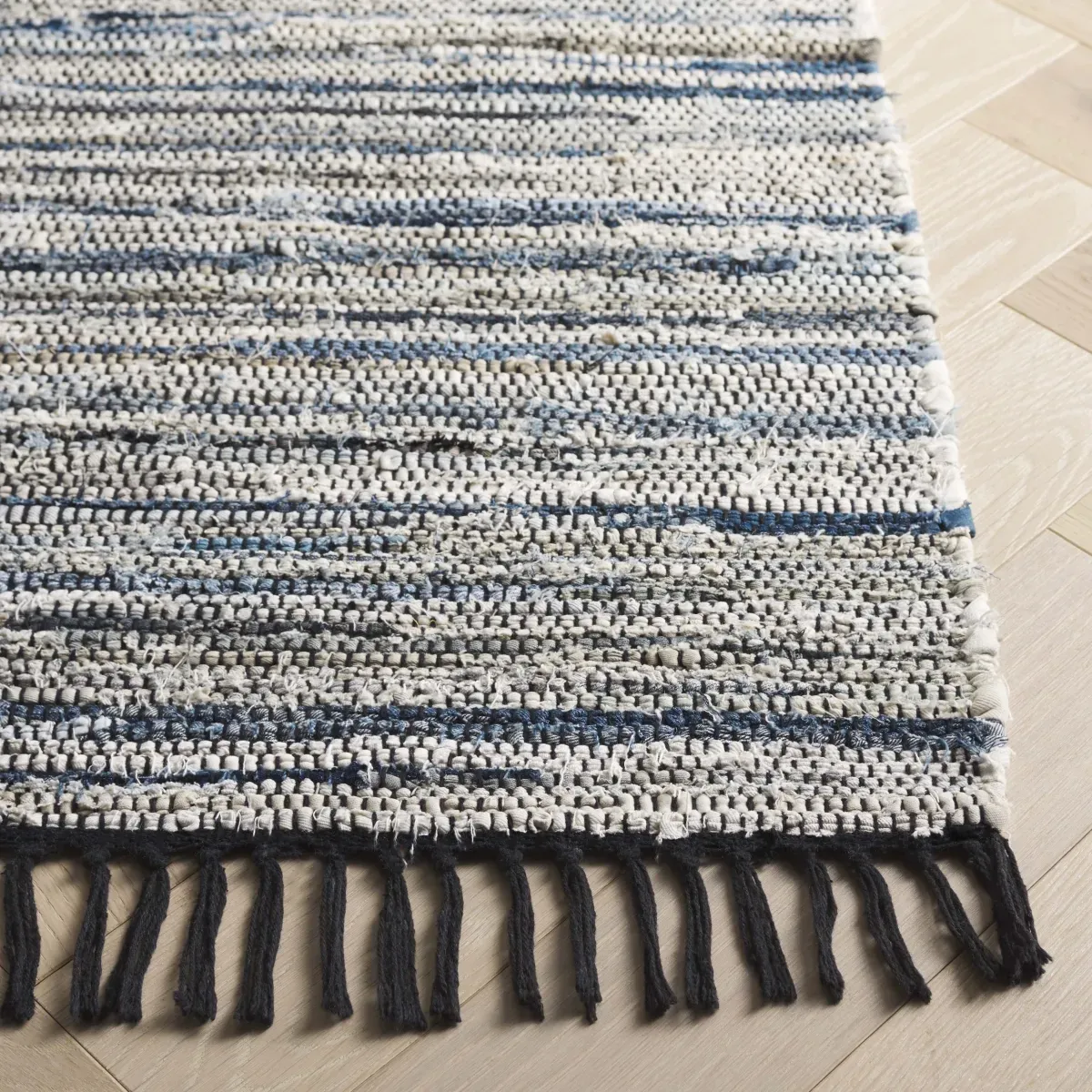 RAG RUG 301 LIGHT BLUE  2'-3' x 8' Runner Rug