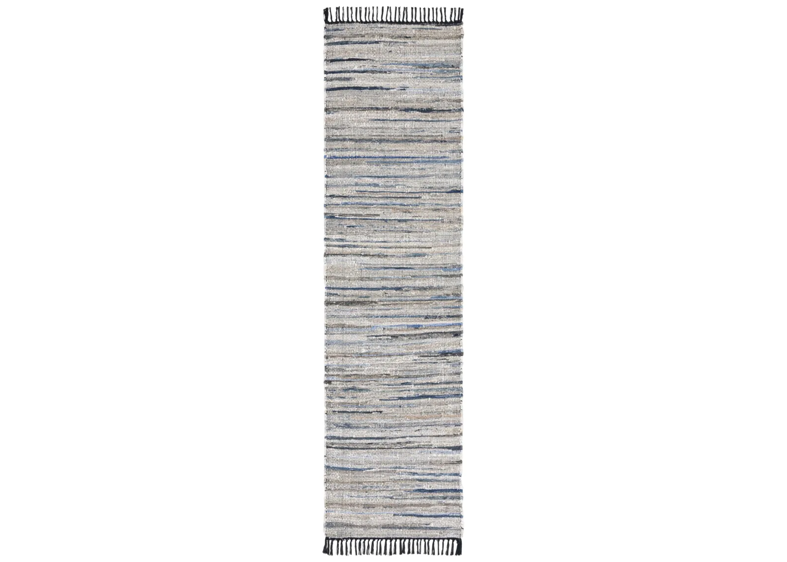 RAG RUG 301 LIGHT BLUE  2'-3' x 8' Runner Rug