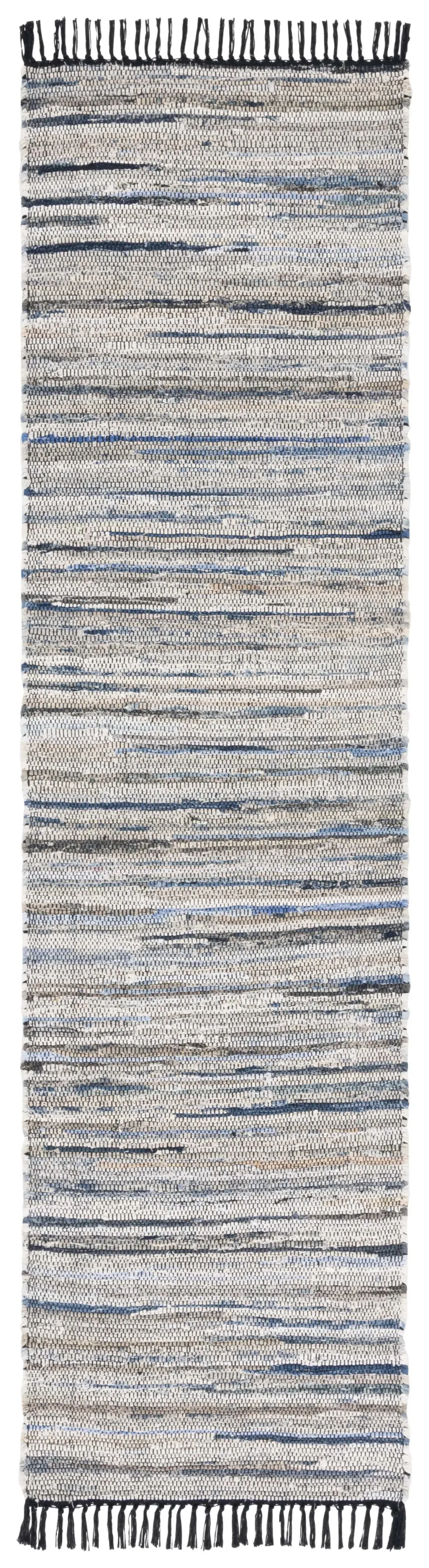 RAG RUG 301 LIGHT BLUE  2'-3' x 8' Runner Rug