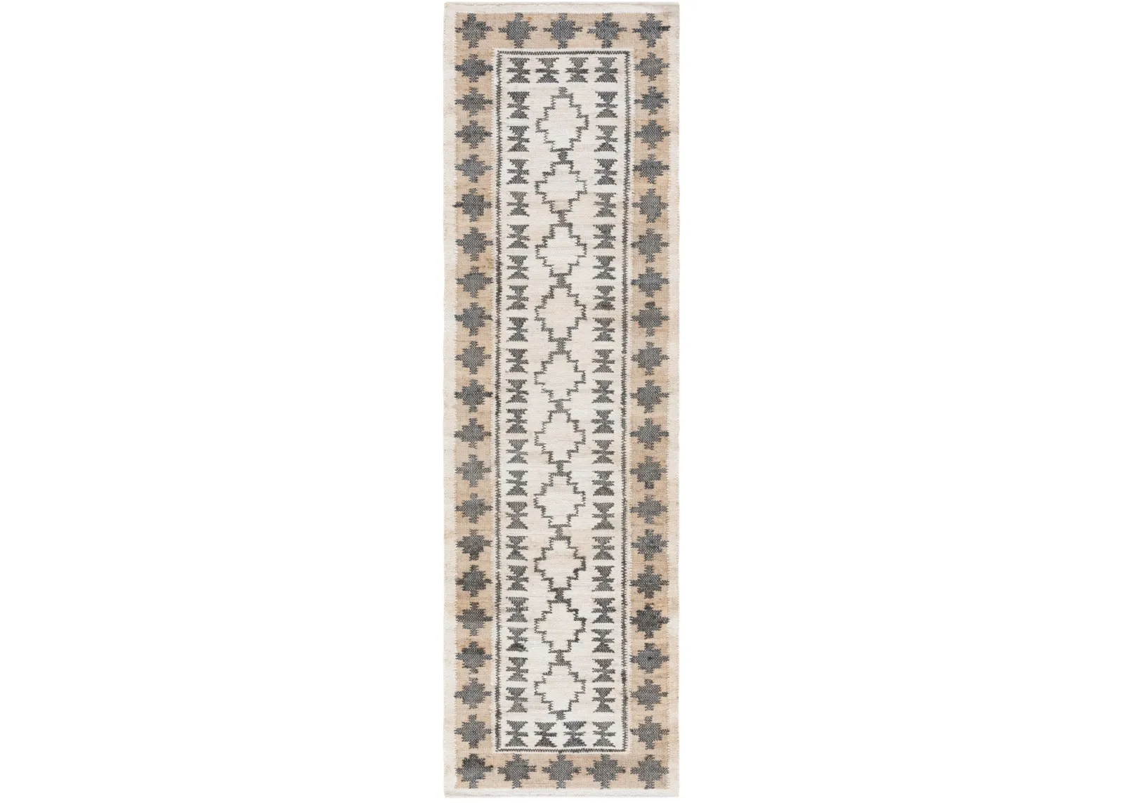 KILIM 755 IVORY  2'-3' x 7' Runner Rug