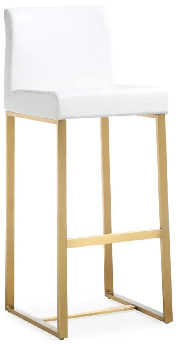 denmark white gold steel barstool (set of 2)
