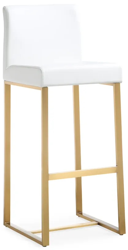 denmark white gold steel barstool (set of 2)