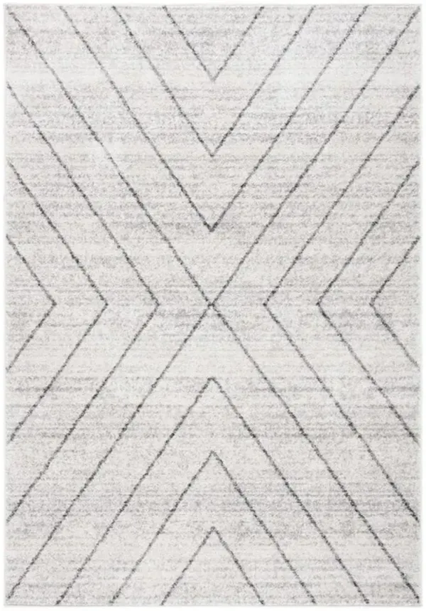 ADIRONDACK Contemporary Ivory / Dark Grey 2'-6" X 8' Powerloomed Rug