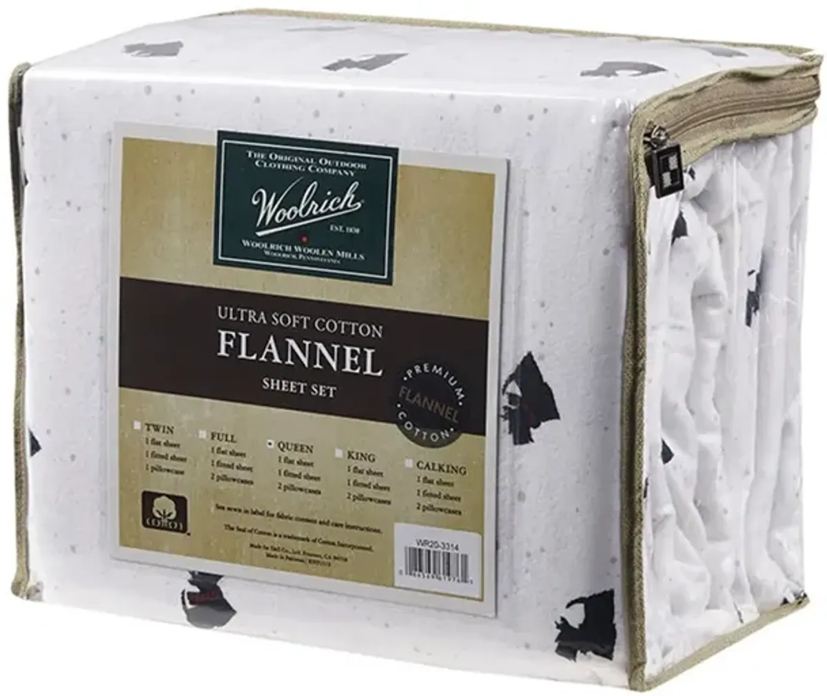 Woolrich Flannel Black/White Scottie Dogs Sheet Set