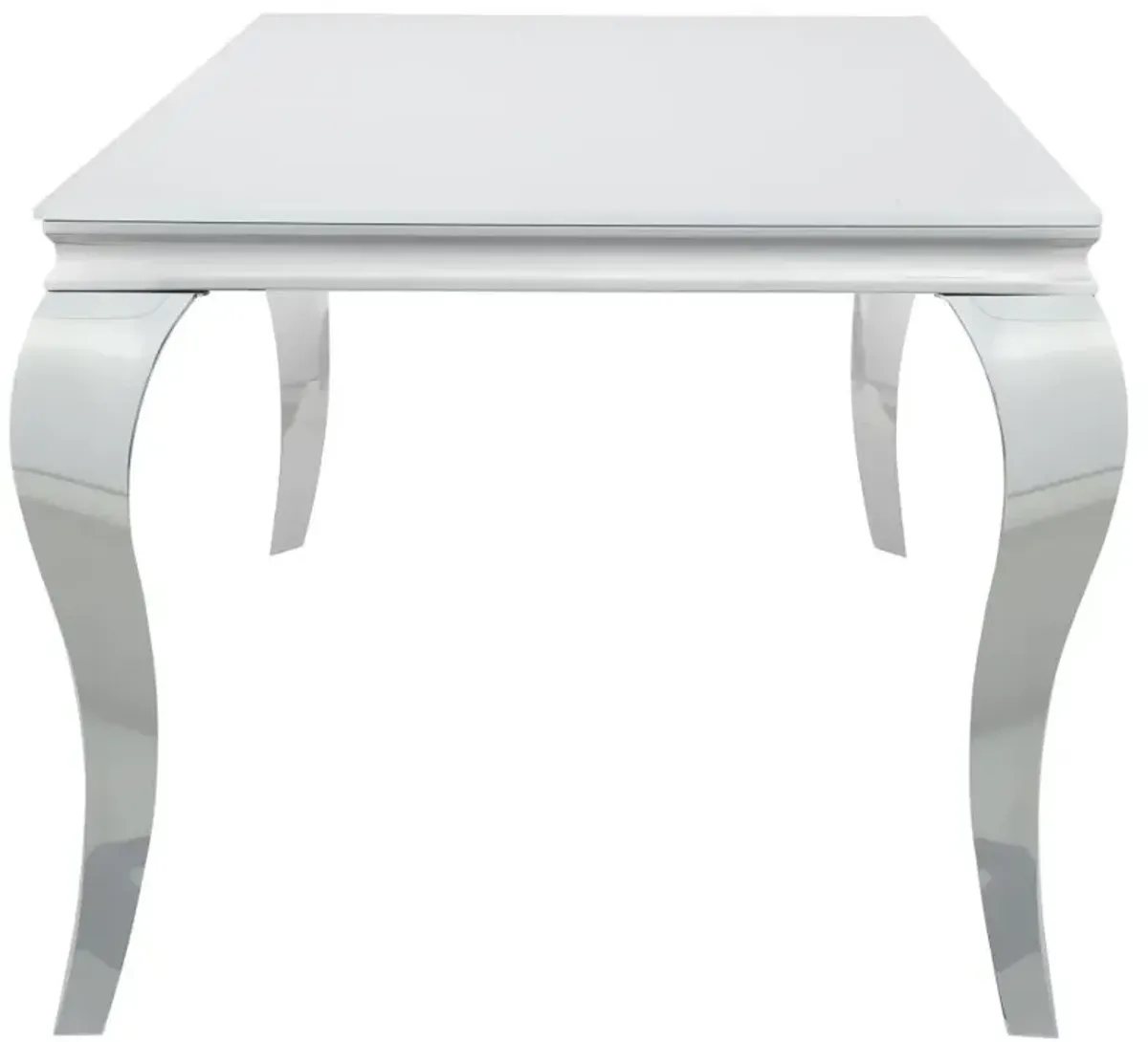 Carone Rectangular Glass Top Dining Table White and Chrome