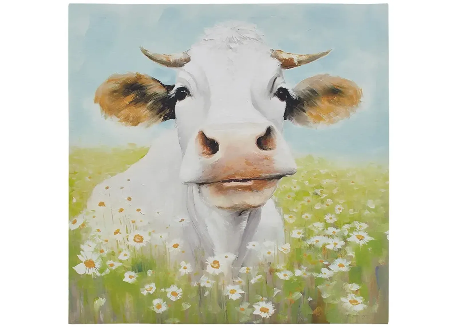 Sunshine Animals Cow Canvas Wall Art