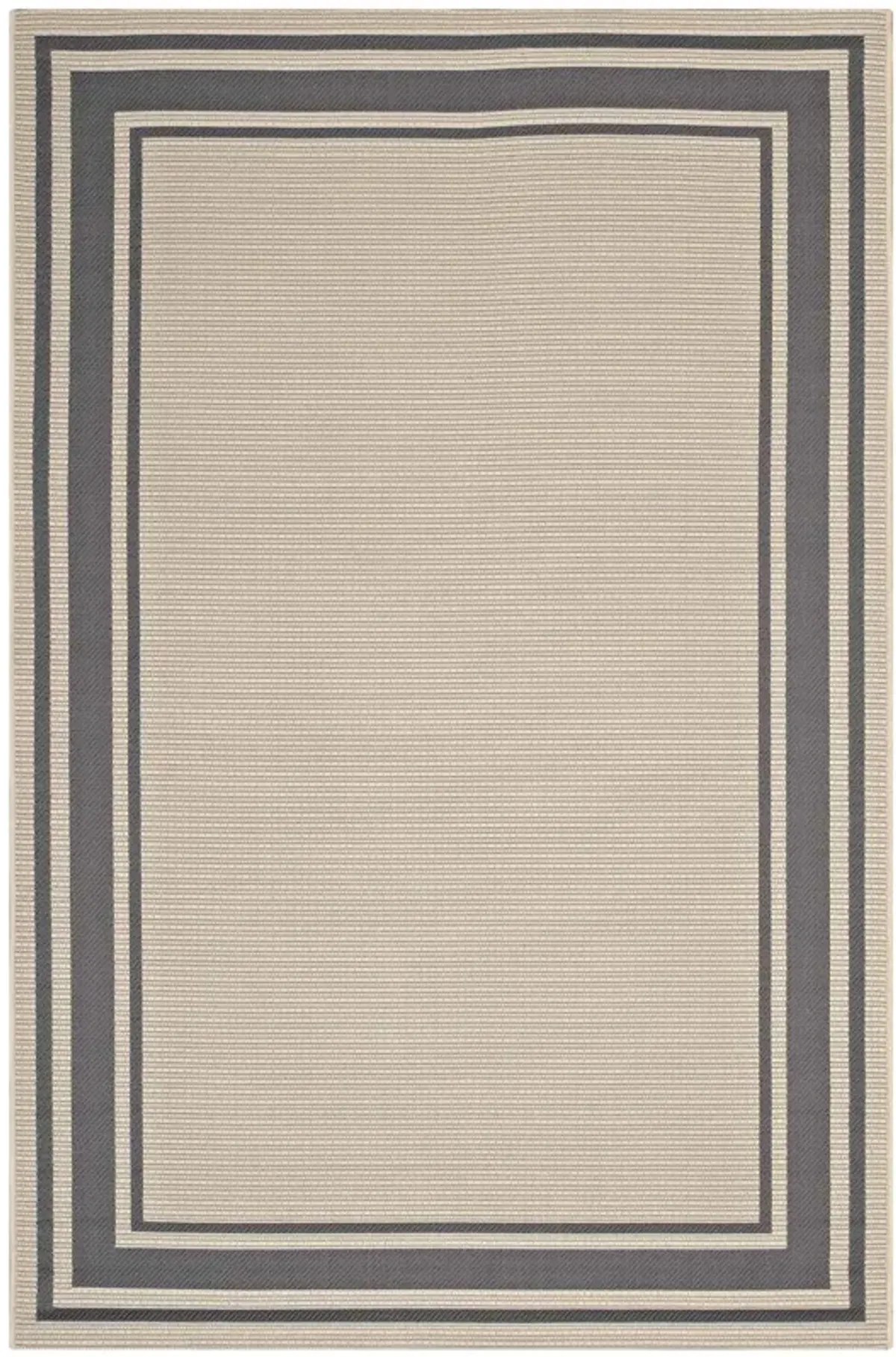 Rim Solid Border 8x10 Indoor and Outdoor Area Rug