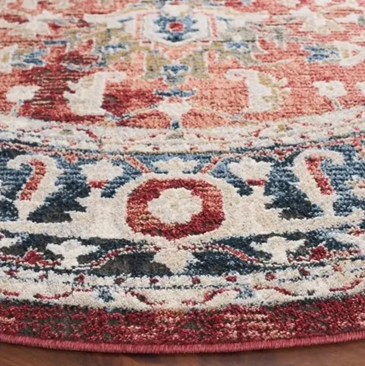 ROSEWOOD 116  Red 6'-7' X 6'-7' Round Round Rug