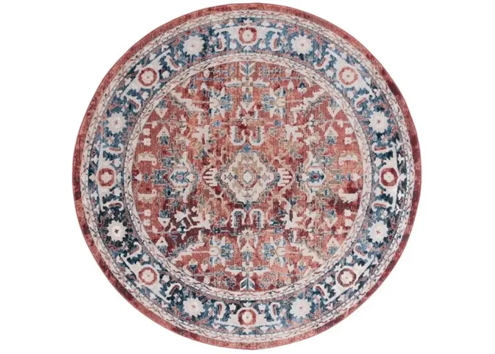 ROSEWOOD 116  Red 6'-7' X 6'-7' Round Round Rug