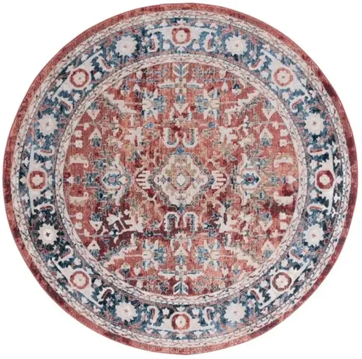 ROSEWOOD 116  Red 6'-7' X 6'-7' Round Round Rug