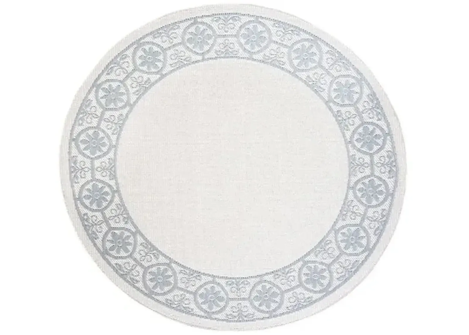 Safavieh BERMUDA 800 Collection BMU815B-7R Ivory / Light Blue 6'-7" X 6'-7" Round