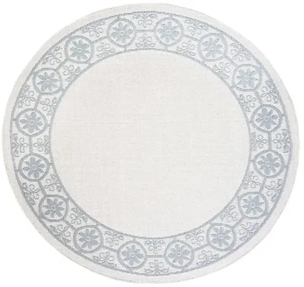 Safavieh BERMUDA 800 Collection BMU815B-7R Ivory / Light Blue 6'-7" X 6'-7" Round