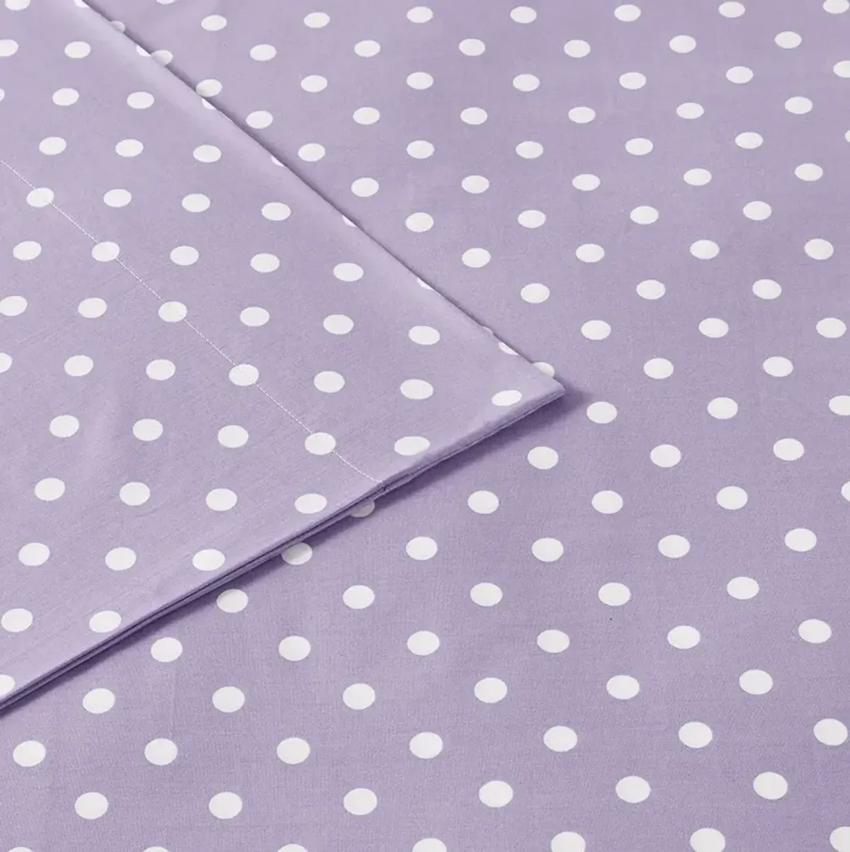 Mi Zone Polka Dot Purple Printed 100% Cotton Sheet Set