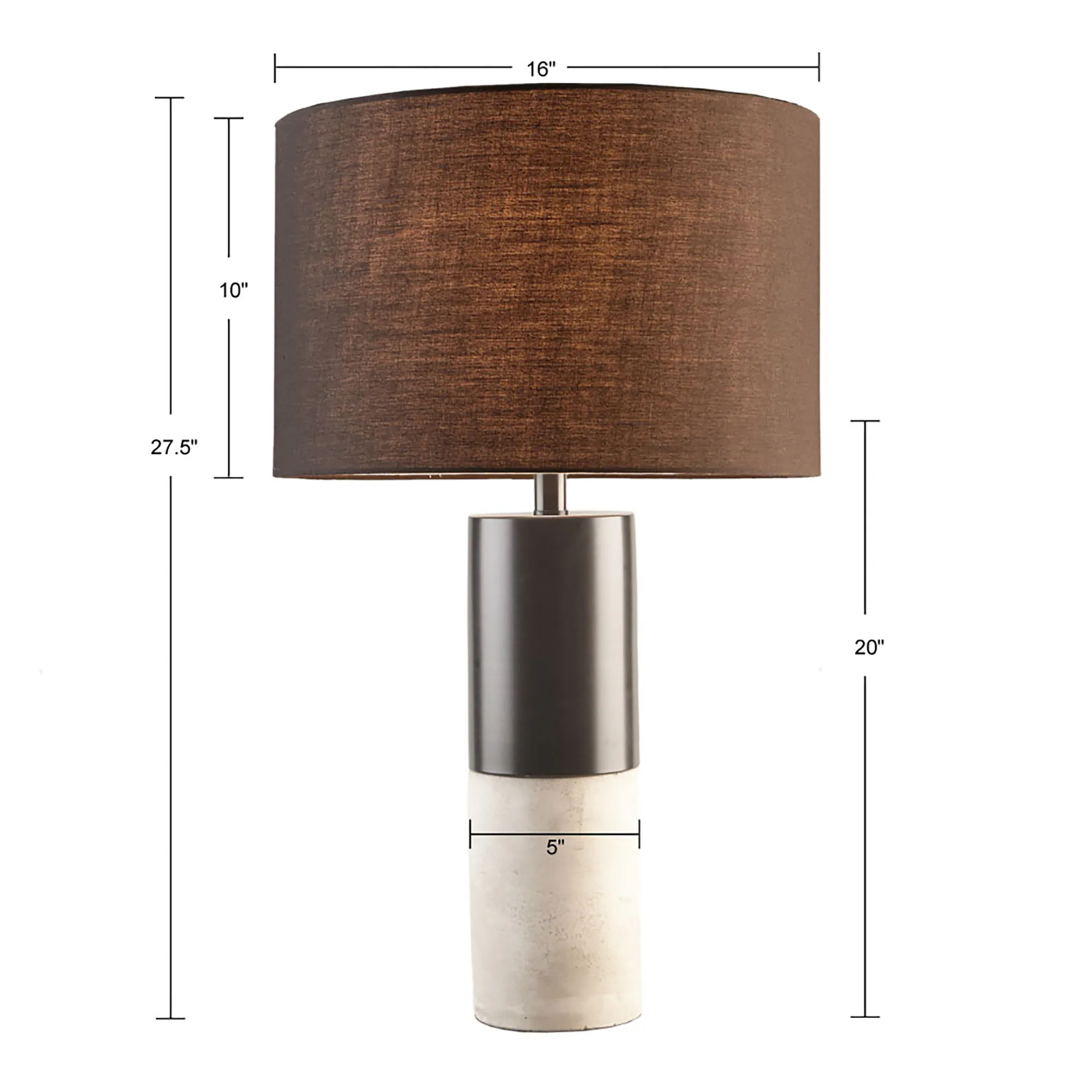 Hampton Hill Fulton  Black/Grey Concrete Table Lamp