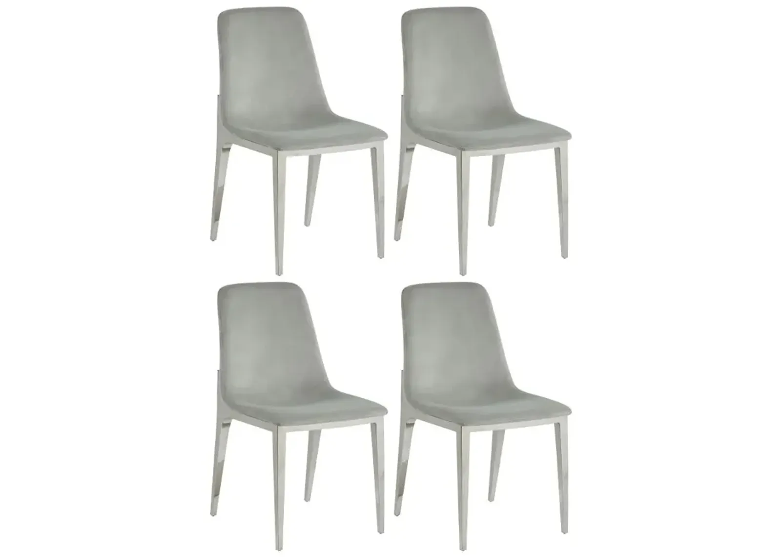 Irene Upholstered Side Chairs Light Grey and Chrome (Set of 4)