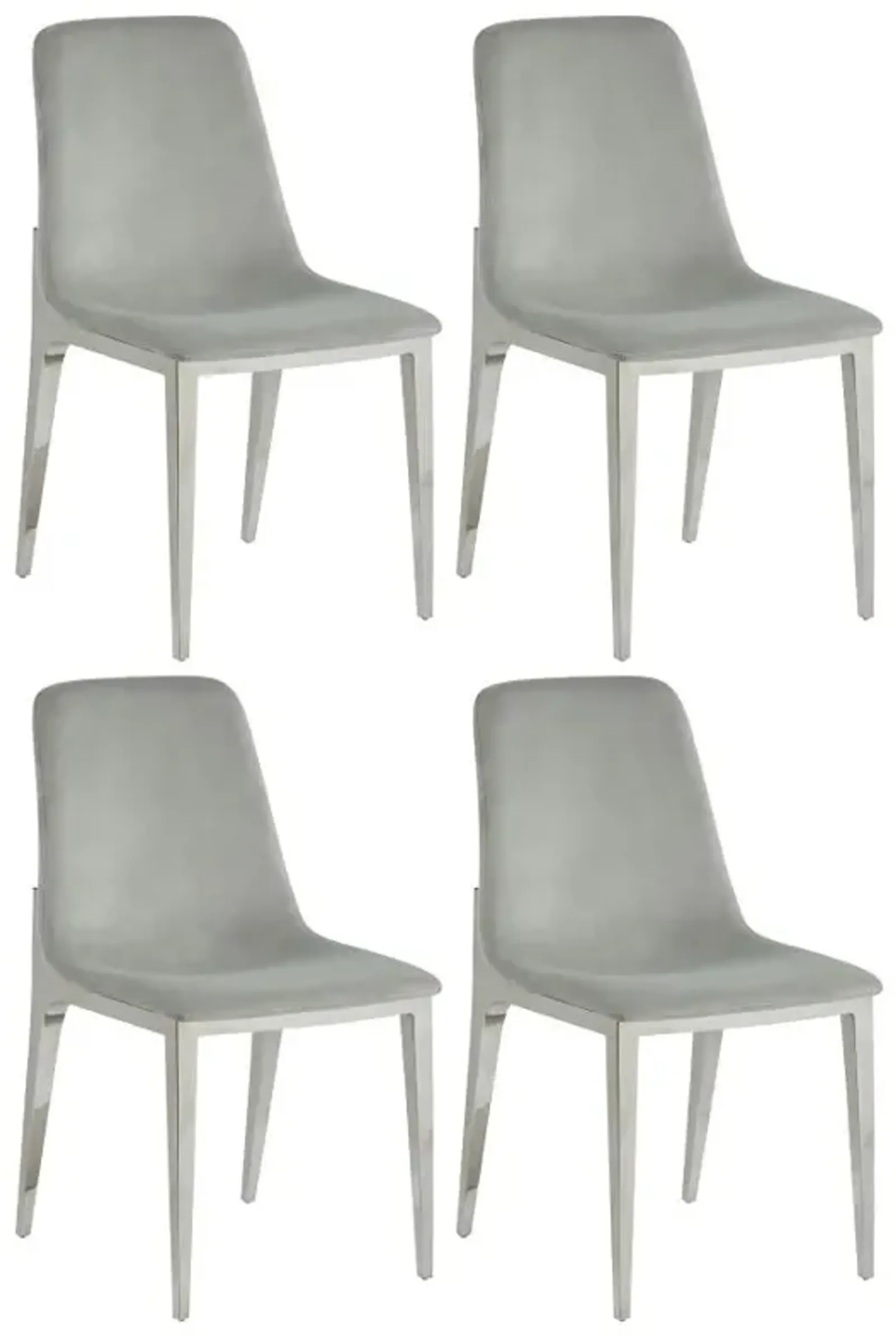 Irene Upholstered Side Chairs Light Grey and Chrome (Set of 4)